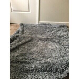 Chanasya Large Super Soft Sherpa Shaggy Throw Blanket Gray